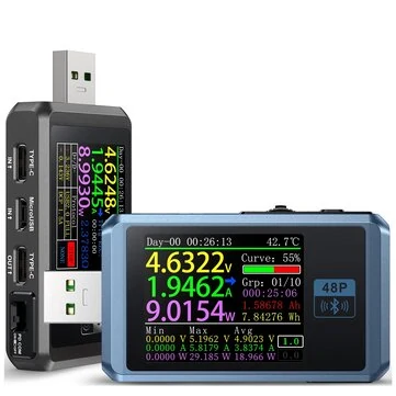 FNIRSI-FNB48P Ammeter Voltmeter USB Tester TYPE-C Fast Charge Detection Trigger Capacity Ripple Measurement with CNC Metal Shell