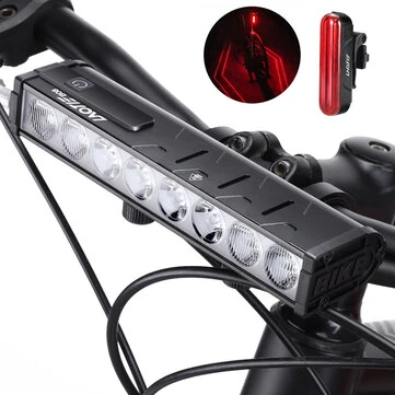 LAOTIE B06 B08 5000Lm Brightness Bike Headlight 8 LED Large Beads Dual Distance Beam Design 10000mAh Battery Phone Emergency Power Bank IPX5 Waterproof 4 Light Modes Fast Charge Bicycle Digital Display Front Light for Electric Bike Scooter MTB Bikes