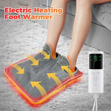 Electric Foot Heating Pad Washable Feet Warmer Heater Household Soft Plush Heat Blanket Foot Heat Mat Home Office Bedroom 9 Temperature Settings And 4 Time Settings