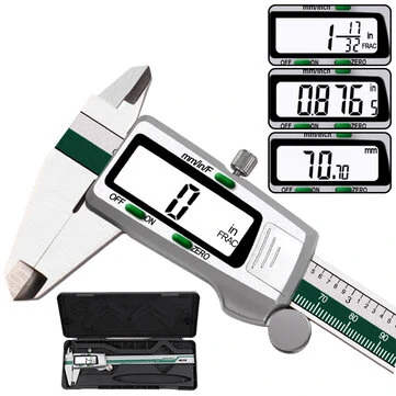 150mm Stainless Steel LCD Screen Display Digital Caliper 6 Inch Fraction / MM / Inch High Precision Stainless Steel LCD Vernier Caliper