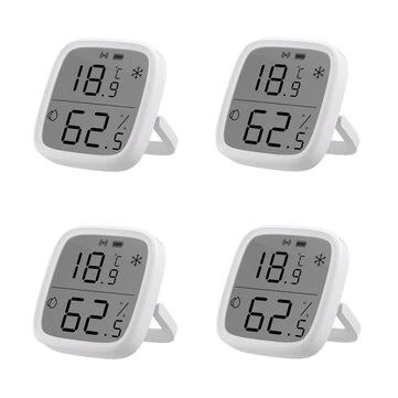 4Pcs SONOFF SNZB-02D LCD Smart Temperature Humidity Sensor APP Control Real-time Monitoring Work with ZB Bridge-P/ ZB Dongle/ NS Panel