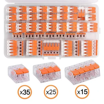 75pcs For 221 Electrical Connectors Wire Block Clamp Terminal Cable Reusable Mini Quick Home Wire Terminal Connector