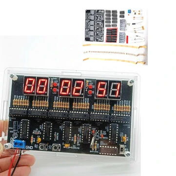 6 Digits DIY Clock Kit Auto Display Time DIY Alarm Clock Soldering Practice Kit for Students and Diyers DC4.5V-5.5V