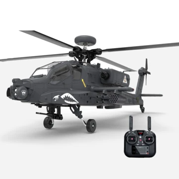 YXZNRC F11-S 1:32 AH-64 Apache Scale 2.4G 6CH GPS Altitude Hold Optical Flow Positioning 5.8G FPV Camera Dual Brushless Motor Flybarless RC Helicopter RTF