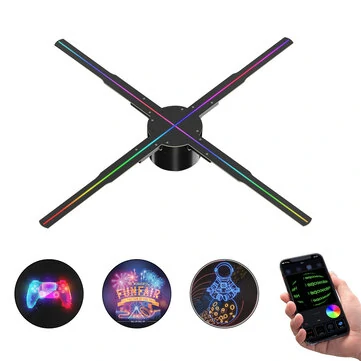 P50 Wifi Holographic Fan 3D Advertising Machine 576 LED Sign Neon Smart HD Player Support Video Picture Logo Holographic Light EU Plug