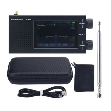 Malachite V5 DSP SDR Receiver 10kHz-2GHz Frequency Range CNC Aluminum Housing 5000mAh Lithium Battery USB-C Charging LCD Touchscreen Radio