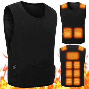 TENGOO HZB-11 11 Areas Heated Vest Men Women USB Electric Self Heating Vest with Adjustable Belt Warming Waistcoat Heated Jacket Washable Thermal Winter Clothes