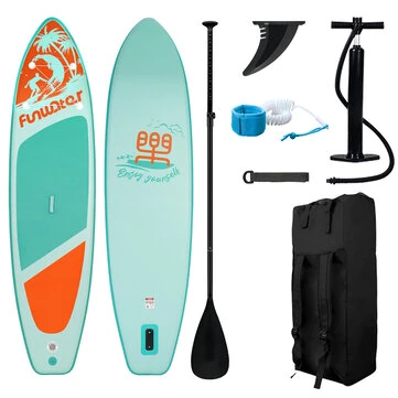 [EU Direct] FunWater Max Load 190KG 335cm 350cm Large Size Inflatable Stand Up Paddle Board Surfboard Complete Paddleboard Accessories Adjustable Paddle, Pump, ISUP Travel Backpack, Leash, Adult Paddle Board SUPFW28A SUPFW28C SUPFW28D SUPFW27A SUPFW27B