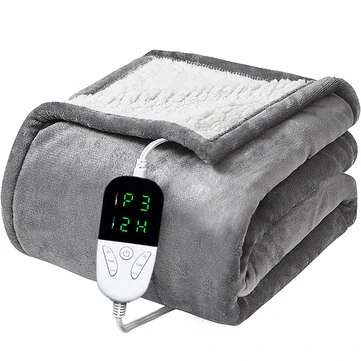 Baban 150*180cm Electric Heated Blanket Heating Bed Blankets Throw with 6 Heating Levels 10 Hours Auto Off Over-Heated Protection Ultra Soft Warm Flannel ETL Certified