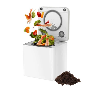 [EU Direct] BEECO Electric Kitchen Composter 3.3L with Auto Cleaning Odorless Composting Year-Round One-Touch Turn Food Waste to Compost