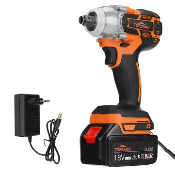 [EU Direct]Topshak TS-PW1 380N.M Brushless Electric Impact Wrench LED Working Light Rechargeable Woodworking Maintenance Tool with one Battery Also For Mak Battery