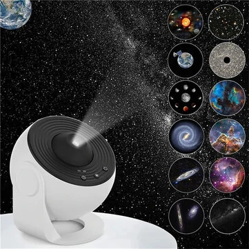 LED Planetarium Galaxy Projector Lamp 12 Patterns 360 Degree Rotate LED Starry Sky Projector Bedroom Night Light for Kids Child Gift