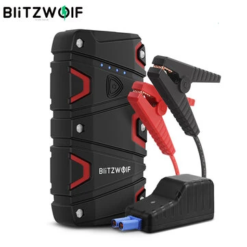 BlitWolf BW-JS1 1000A Peak Car Emergency Jump Starter 12000mAh 44.4Wh Lithium Ion Battery for 12V 4.5L Gas 12V 3.0L Diesel