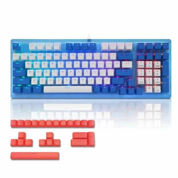 Womier K98 Wired Hotswap RGB Mechanical Keyboard 96% Layout Gateron Mechanical Switch Pudding Acrylic for Mac Windows Gamer