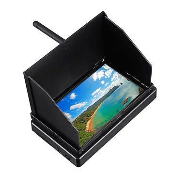 JINJIEAN 5.8G 48CH 4.3 Inch LCD 480x272 16:9 NTSC/PAL FPV Monitor Auto Search With OSD Build-in Battery for RC Drone