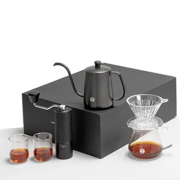 TIMEMORE Hand-Brewed Coffee Maker Set Home Drip Coffee Hand-Brewed Gift Box Hand-Brewed Coffee Grinder Set Hand Crank Coffee Maker Complete Coffee Bean Grinder