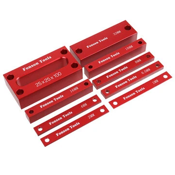 ENJOYWOOD 9pcs Metric Inch Woodworking Setup Blocks Height Gauge Precision Aluminum Alloy Setup Bars for Router and Table Saw Accessories