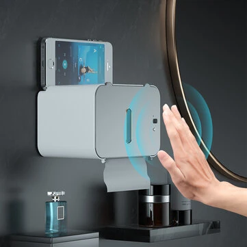 Smart Wall-Mounted Automatic Paper Dispenser Induction Toilet Paper Holder Shelf Automatic Paper Out Toilet Paper Shelf Wall Mounted Toilet Paper Dispenser Bathroom