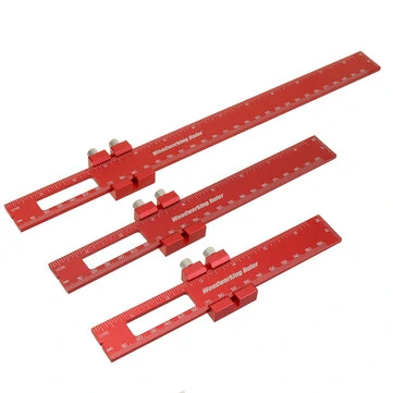 3pcs Aluminum alloy Precision Pocket Ruler Woodworking Positioning Scribing Gauge Carpenter Markinig Ruler