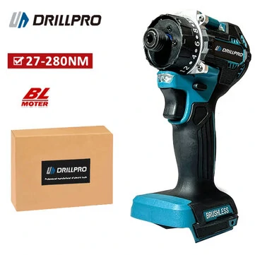 Drillpro 20+1 Brushless Elctric Screwdriver 1000W Torque with Dual Speed Capabilities Compatible with Mak 18V Batteries Ideal for Steel and Woodworking Tools