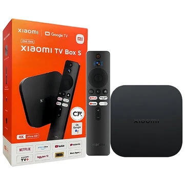 Xiaomi TV Box S 2nd Gen 2+8G 4K UHD Google TV Box Quad-core Support 2.4G/5G Dual Band WiFi BT5.2 Streaming Media Player Dolby Audio and DTS-HD Dolby Vision HDR10+ Set Top Box with Remote Control