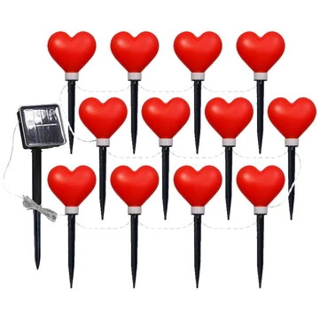 1 To 12 Red Love Valentine'S Day Courtyard Garden Decorative Light Love Ground Plug Lights IP65 Waterproof