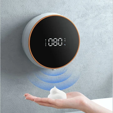 Contactless Automatic Foam Soap Dispenser Time Temperature Display USB Charging Automatic Sensing Liquid Soap Dispenser