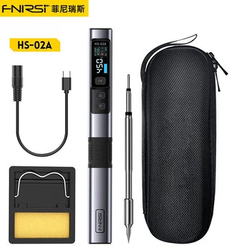 FNIRSI HS-02 Smart Soldering Iron High-Power 100W with Quick Charging PD/QC Protocol Wide Temperature Range 180-842°F Featuring Adaptive Power Efficiency 0.96 IPS HD Color Screen