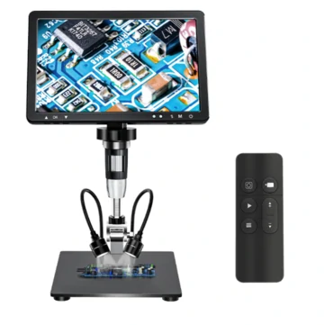 Mustool DM12 10.1'' HDMI Digital Microscope 2000X Coin Microscope with IPS Screen 20MP Soldering Microscope with 8LEDs