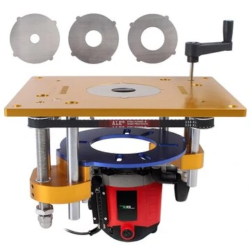 Woodworking Electric Wood Router Lift System with Router Insert Plate for Carving and Trimming Adjustable DIY Workbench