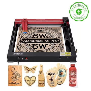 [EU/UK Direct] Refurbished ATOMSTACK A6 Pro Laser Engraver 6W Laser Output Power Laser Engraving Machine with Installation Free / App Control for Wood / Metal / Acrylic / Leather