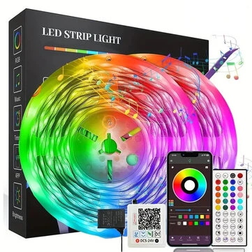 RGB Bluetooth LED Light Strip Smart Atmosphere Light Indoor 24V EU Plug With 44-Key Remote Control for TV Wall Computer Room Bedroom