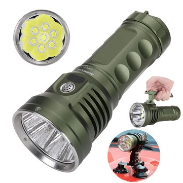 Astrolux® MF07 7*SFH55.2 LED Powerful Search Monsters Flashlight with 46950 Battery 21000LM Max 618M Throw Flashlight 15 Days Runtime Type-C USB Rechargeable Powerful LED Torch for Outdoor Adventure Hiking Camping Searching Fishing