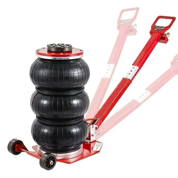 Mudiro Air Jack 3 Ton 6600 lbs / 5 Ton 11000 lbs Air Bag Jack with Six Steel Pipes 15.75 inch/400 mm / 18.5 inch/470 mm Lift up Fast Lifting Pneumatic Jack with Adjustable Long Handle for Cars Garages Repair