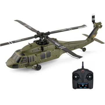 XK K170 UH-60L 2.4G 4CH 6-Axis Gyro Brushless Motor Military Green RC Helicopter RTF