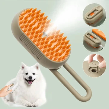 3-in-1 Electric Pet Deshedding Brush Water Dog Spray Comb Massage USB Charging Soft Silicone Teeth Pet Grooming Tool