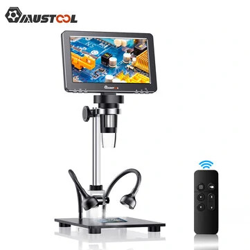 MUSTOOL DM9 Pro HDMI-compatible Digital Microscope w/eflect cover 7'' IPS Screen Microscopes 1200X Entire Coin View 16MP Professional Soldering Microscopio