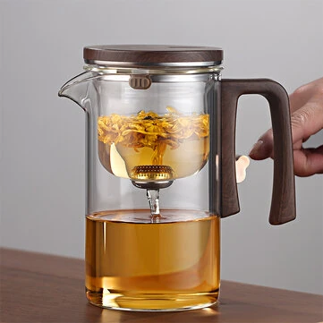 520ML/720ML Household Tea Brewing Tea Leaves Separation Full Glass Heat-Resistant Filter Tea Making Artifact Magnetic Suction Tea Brewing Cup