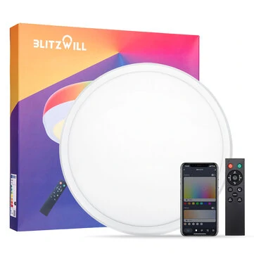 BlitzWill® BW-CLT2 LED Smart Ceiling Light 40cm with Main Light and RGB Atmosphere Light 2700-6500K Adjustable Temperature APP Voice Remote Control & DIY Scene Mode