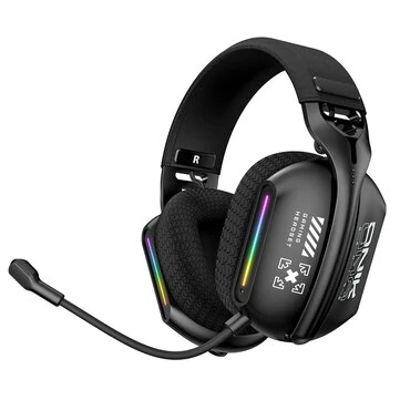 ONIKUMA GT808 Tri-mode Gaming Headset Wireless bluetooth Earphone 40mm Speaker Surround Stereo Sound RGB Light Breathable Earmuffs Adaptive Headband Wired E-sports Headphones with 360° Rotary Microphone