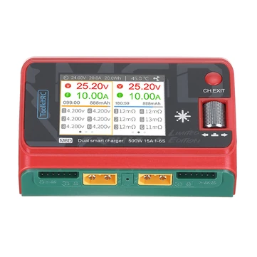 ToolkitRC M6D Xmas Limited Edition 500W 15A DC Dual Channel with 2.4 Inch IPS LCD Screen Balance Charger Discharger for 1-6S LiPo LiHV LiFe Lilon 1-16S NiMH 1-10S Pb Battery