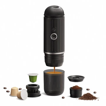 iCafilas Portable Italian Capsule Coffee Machine Capsule Powder Dual-Purpose Handheld Cordless Heating Outdoor Coffee Machine