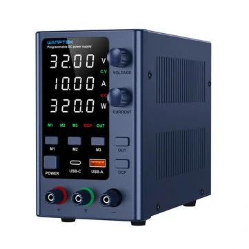 WANPTEK Regulated Power Supply EPS1602 0-160V Voltage 0-10A Current (Multiple voltage options) Multi-Function Protection Superior Stability Digital Display ideal for Diverse Electronics Application EPS3205/EPS3210/EPS6205/EPS1203/EPS1602