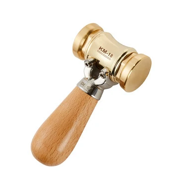 HONGDUI KM-18 Mallet Hammer 22-Ounce Brass Head Mallet Replaceable Plastic Hammer Heads Nylon Inserts Comfortable Handle Reduces Hand Fatigue