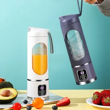 450ml Portable Juicer Cup 12 Blade Head USB Charging Mini Blender Electric Juicer 3 Gears Double Cover Fruit Mixer