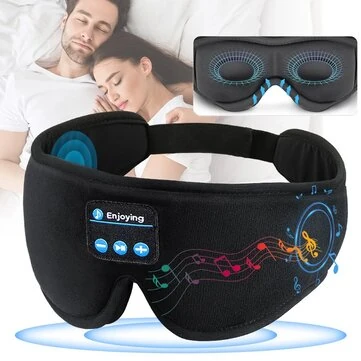 KALOAD 3D Contoured Cup Design Eye Yoga Mask Music Play Comfortable Sleeping Headphones with Built-in HD Speaker Mask For Quick Sleep