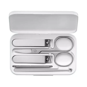 Xiaomi Mijia Portable Compact 5-Piece Mini Nail Clipper Set Stainless Steel Flat Nail Clipper Nail File Ear Pick Remove Dead Skin Ear Cleaning