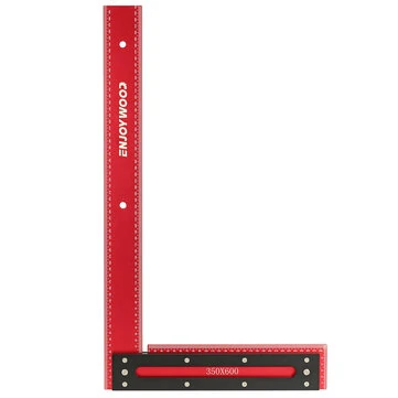 ENJOYWOOD 600mm Aluminum Alloy Carpenter Square Framing Square Right Angle Ruler for Woodworking Square Setting Marking