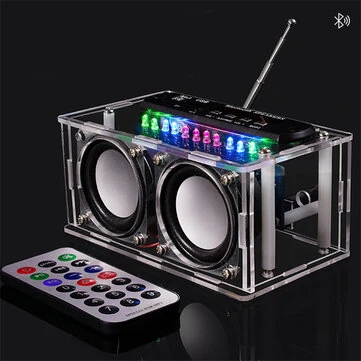 DIY bluetooth Speaker Kit with FM Radio 87.5-108MHZ DIY Soldering Project Practice Electronic Kit Solder Assembly Support U Disk TF Card AUX