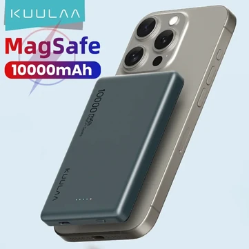 KUULAA Magsafes 20W 38.5Wh 10000mAh Power Bank Support Wireless/Wired Charging External Battery Power Supply with 1 Input & 2 Outputs Fast Charging for iPhone 16 16 Pro 15 14 13 Pro Max for Huawei Mate XT for Samsung Galaxy Z Flip6